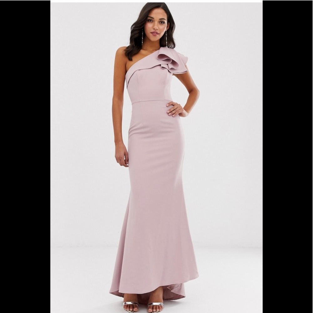 JARLO ONE SHOULDER PINK MAXI DRESS